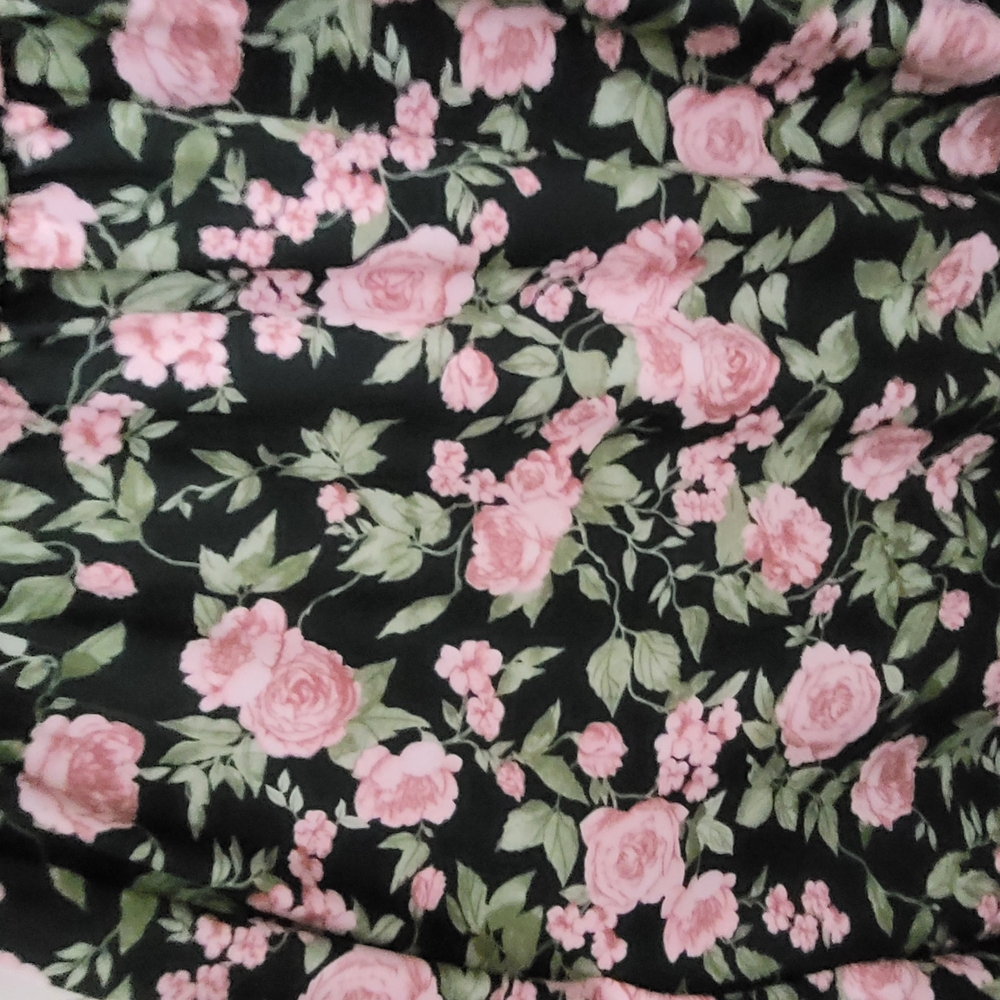 Floral Black and Pink Women's Dress - Picture 2 of 2